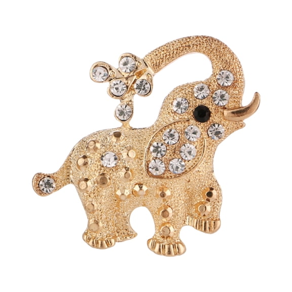 Gold Elephant Brooch Pins Crystal Rhinestone Animal Lapel Pin Fashion Jewelry Suit Brooches Accessories for Women Men Dress