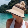 thumbnail image 2 of Sun Hats for Women , Summer Accessories , Womens Wide Brim Hat Stylish Summer Sun Visor Hat for Women UPF 50+ Foldable Ponytail Design Breathable Straw Beach Accessory, 2 of 7
