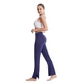 thumbnail image 4 of Women's V Crossover High Waisted Flare Workout Pants Leggings Tummy Control Split Yoga Pants, 4 of 7