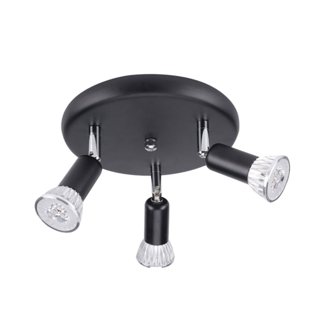 Foco de techo de placa redonda de 3 vías, gabinete, bombillas LED giratorias, iluminación para el hogar, luz blanca Scienceny HA8256-03B