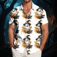 thumbnail image 2 of mgoYE Men Halloween Button T Shirt Funny Short Sleeve Crew Neck Halloween Clothes Fall T-Shirts Graphic Tee Tops Man Shirts Size L, 2 of 7