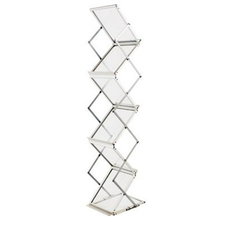 Brochure Catalog Guide - Sign Talk Zigzag Pocket Magazine Brochure Literature Catalog Holder Rack Stand Trade show Display w/Aluminium Case(6 Pockets)