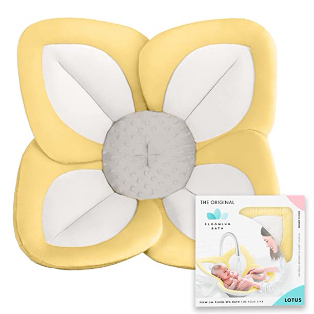 Blooming Bath Lotus Baby Bath Seat, Unisex, 0 to 6 Months, Yellow/White