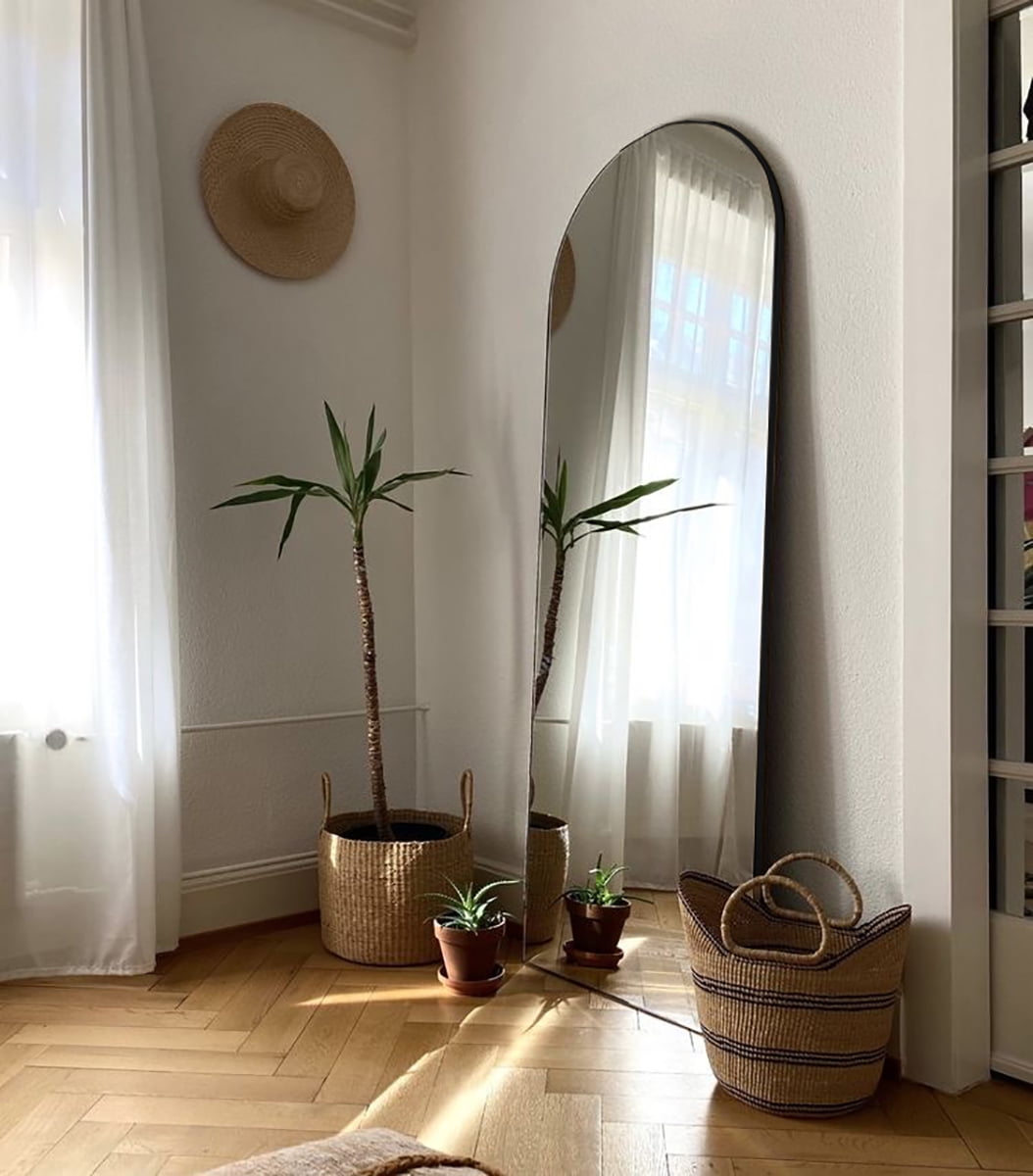 VLUSH 64"x21" Arched Full Length Mirror, Standing Floor Mirror Hanging