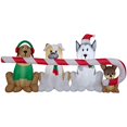 thumbnail image 2 of Gemmy 39367 Airblown Inflatables Puppies Sharing A Big Candy Cane Scene, 3.5 ft., 2 of 6
