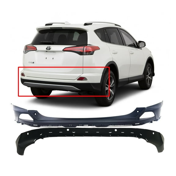 DCP Rear Bumper Cover Kit For Toyota RAV4 2016-2018 W/Park TO1114102 TO1115113