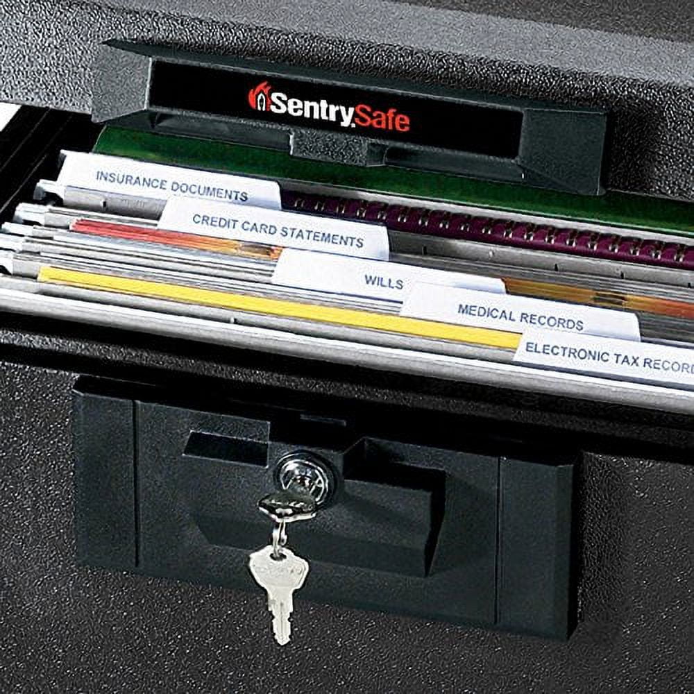 (3 pack) SentrySafe 1170 Fire-Resistant Box Safe with Key Lock, 0.61 Cu. ft., Black