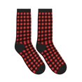 thumbnail image 4 of Women's Men's Red Black Buffalo Check Plaid Pattern Colorful Novelty Pattern Crew Athletic Socks, 4 of 7