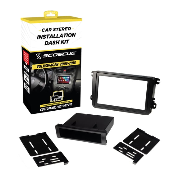 Scosche VW2317AB Double or Single DIN Pocket Radio Dash Kit Compatible w/ Select ‘06-18 Volkswagen