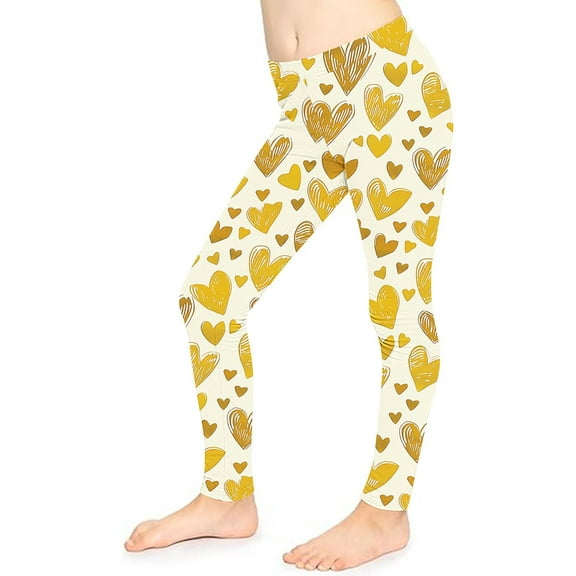 YUGYXL Toddle Girls Legging Pants Lovely Graphic Slim Comfy Lounge Pants High Waist Mosquito Repellent Long Pants Yellow 6 Years