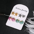 thumbnail image 5 of Besufy 4 Pairs Boho Women Starfish Shell Stud Earrings Set Summer Accessories, 5 of 7