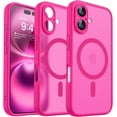 thumbnail image 1 of Magnetic Case for iPhone 16 Pro Max with Full Camera Protection [Compatible with Magsafe] [Translucent Matte] Protective Phone Case, Hot Pink,Hot Pink, 1 of 5