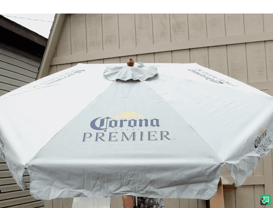 corona extra vinyl 6 ft patio umbrella Corona Premier Patio Umbrella with Valence, Gray