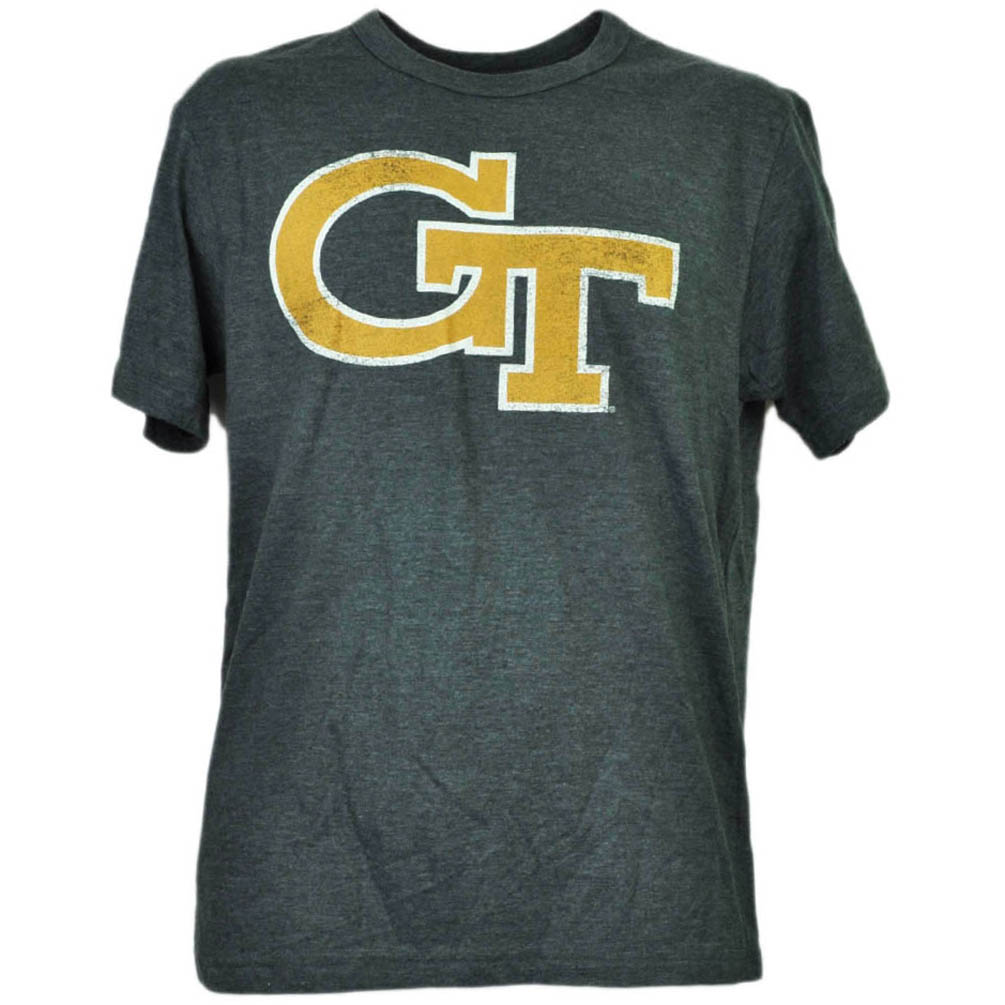 NCAA Tech Yellow Jackets Charcoal Tshirt Tee Mens Adult Short