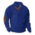 thumbnail image 2 of LWITHSZG Corduroy Shirt Men Stand Collar Button Long Sleeve Henley Shirts Athletic Workout Basic Tees Vintage Fashion Color Block Sweatshirt, 2 of 5