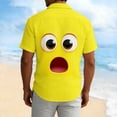thumbnail image 3 of Maqroz Men's Plus Size Button Down Shirt Short Sleeve Funny Face Graphic Shirts Casual Summer Holiday Vacation Beach Hawaiian Top Novelty Graphic Tops, 3 of 5