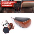 thumbnail image 2 of 2X Perilla de cambio de marchas de automóvil con veta de madera para / Fortuner Crown Land Cruiser Palanca de cambios negra, 2 of 5