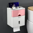 thumbnail image 1 of Nordic Pink Bathroom Essential: Waterproof Double-Layer Multi-Functional Toilet Paper Holder with Creative No-Drill Design – Moisture-Resistant Roll Storage for Hygienic, Organized Home Living, 1 of 6