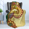thumbnail image 4 of Grunge Soft Flannel Fleece Throw Blanket, Paisley Flower Leaf Design with Floral Mandala Oriental Pattern Effects, Cozy Plush for Indoor and Outdoor Use, 50" x 60", Multicolor, by Ambesonne, 4 of 5