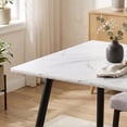 thumbnail image 4 of Mesa de Comedor Marble para 4 a 6 Personas 110CM Mesa de Cocina Rectangular con Patas de Dorado,Moderno FurnitureR Moderno Rectangular Mesa, 4 of 8