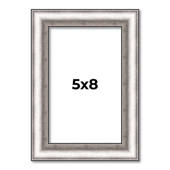 5x8 IN Frame Silver Real Wood Picture Frame Width 1.25 Inches | Interior Frame Depth 0.5 Inches |