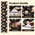 thumbnail image 4 of Peel and Stick Wallpaper Canvas Contact Paper Grey White Floral Gothic Horror Skull Pumpkin Web Butterfly Rose Self Adhesive and Removable 24in x 118in, 4 of 8