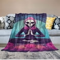 thumbnail image 2 of JEUXUS  Gothic Blanket Skeleton Skull Black Throw Blanket Cozy Plush Blanket Throw Blankets for Bed Sofa, 2 of 6