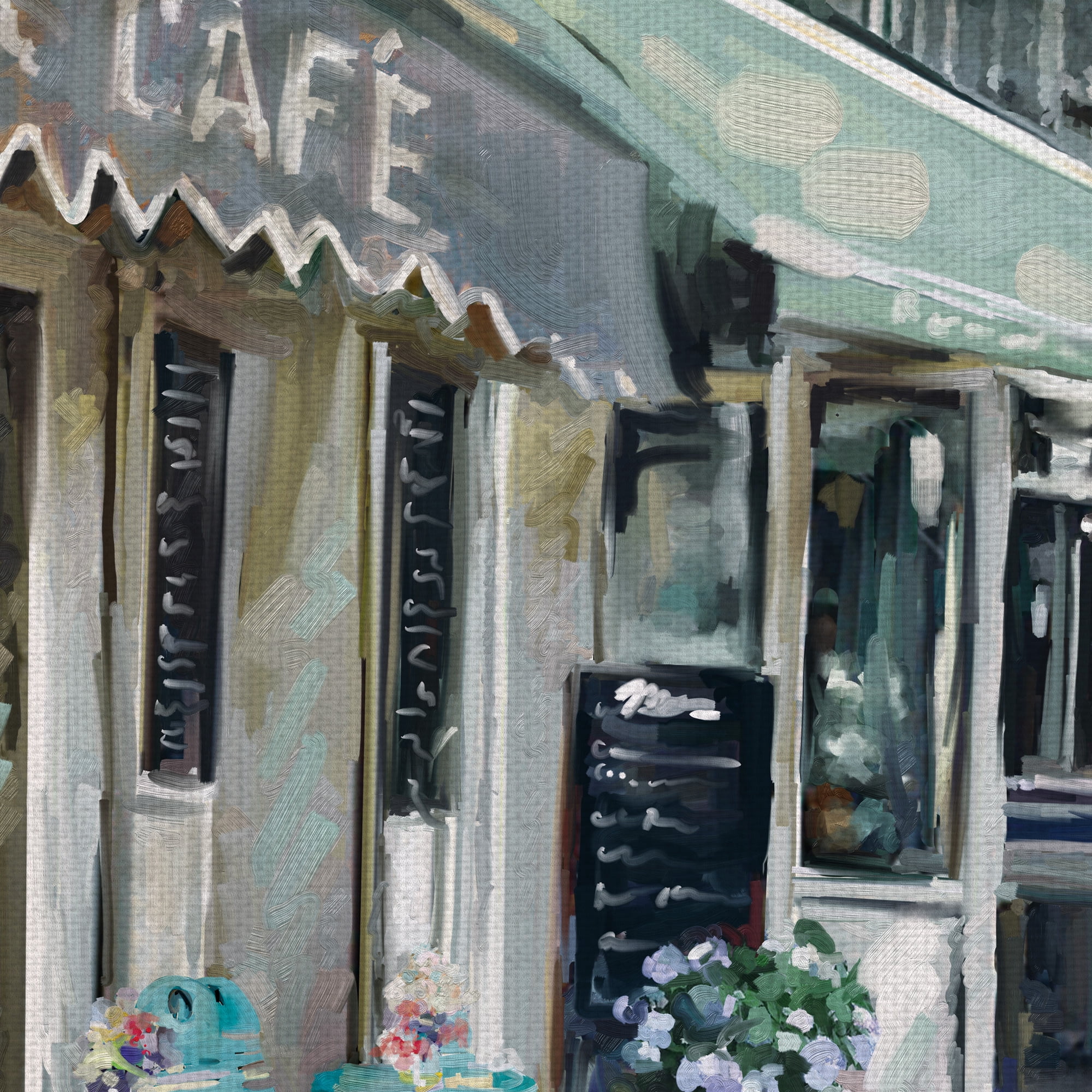 Masterpiece Art Gallery Bistro de Paris II Square City Cafe By Studio Arts Canvas Art Print 30" x 40"