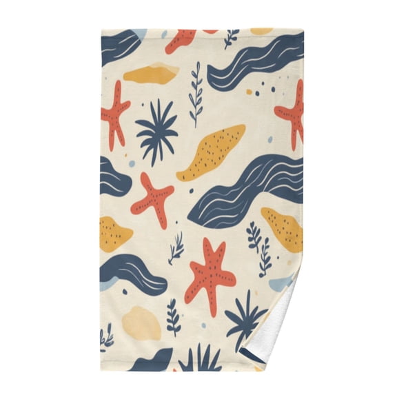 Pure Cotton Face Towel 16x28 Inches Hand Towel Bath Towel Hand Bath Towels Soft Good Water Absorption for Washing Face Wiping Face Starfish and Sand