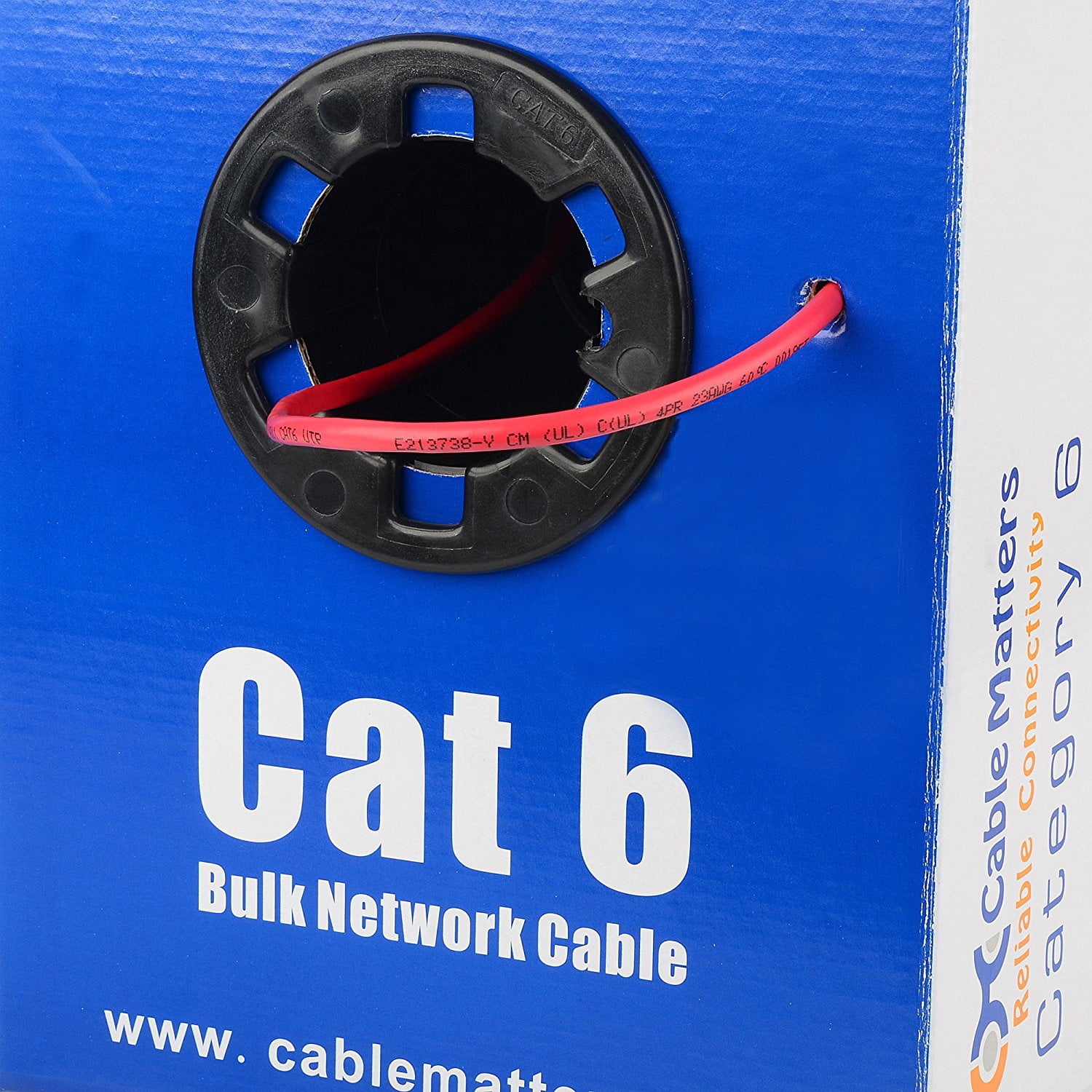 [UL Listed] Cable Matters In-Wall Rated (CM) Cat 6 / Cat6 Bulk Cable (Cat6 Ethernet Cable 1000 Feet) in Red