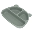 thumbnail image 1 of Suction Plate, Silicone Toddler Bear Shaped Baby Plate with Suction 3 Partition Design High Temperature Resistance Baby Plates for Dining Room, Kindergarten, 1 of 7