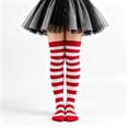 thumbnail image 2 of JCCXIN Toddler Baby Girls Halloween Socks Cotton Striped Over The Knee Socks Dress-Up Party Trick Or Treat Breathable Festival Wear Soft Home Everyday Wear,Red,6-12 Years, 2 of 4