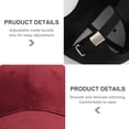 thumbnail image 3 of 57-61cm cap circumference adjustable big head circumference baseball cap soft top men and women summer solid color face capWine red, 3 of 5