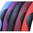 thumbnail image 4 of Leather Steering Wheel Cover - 15 inch Black Wine red, 4 of 5