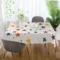 thumbnail image 3 of Yayeee Tablecloths 54" x 54" Rectangle Wrinkle Resistant Party Table Cover, Beige Stars, 3 of 8