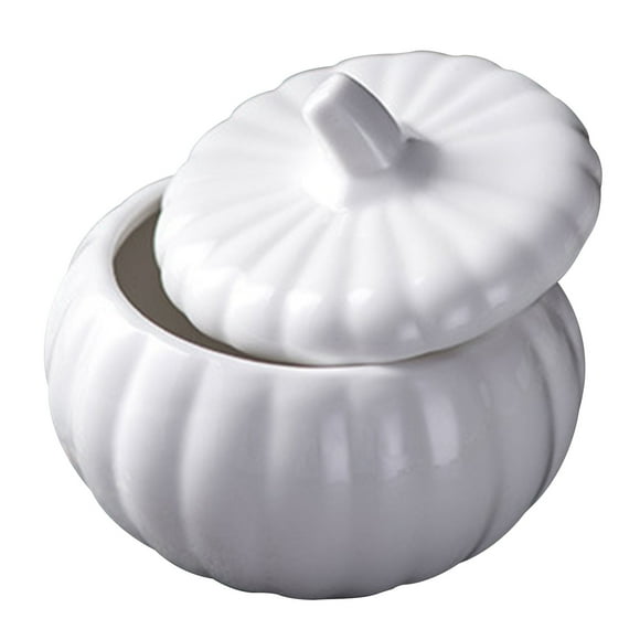 Bol à Soupe avec Couvercle, 17oz Bol à Soupe en Forme de Citrouille Tasses à Bouillon Micro-Ondes Sûr-Blanc 11.5x11.5x6.5cm, 500ml