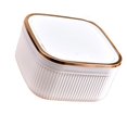 thumbnail image 3 of DOMELAY Mini Trash Can Countertop Desk Trash Bin for Kitchen Bathroom Bedroom Beside White and Rose Gold, 3 of 9