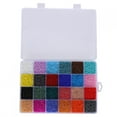 thumbnail image 4 of Loewten Perles de Rocaille en Verre, Accessoires DIY, 26400 Pcs Perles de Rocaille en Verre Perforées 24 Couleurs Kit de Perles en Vrac Perles de Bracelet + Boîte de Rangement 2mm, 4 of 8