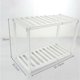 thumbnail image 2 of Two layers Plastic Cutlery Sink Drain Rack Telescopic Stainless Steel Dish Drain Tray Holder White Retractable Rack Shelf for Kitchen, 2 of 4