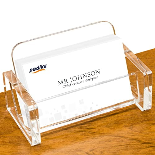 Padike Acrylic Business Card Holder Clear Business Card Stand,Premium
