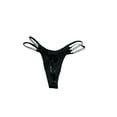 thumbnail image 3 of Victoria's Secret Double Shine Strap Smooth Thong Panty Color Black Size X-Small New, 3 of 4