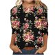 thumbnail image 2 of Fiudx Ropa de Mujer Blusa Holgada con Estampado de Pascua y Cuello Redondo Retro de Manga Tres Cuartos a La Moda para Mujer, 2 of 4