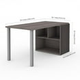 thumbnail image 6 of Bestar i3 Plus Computer Desk in Bark Gray & White, 6 of 8