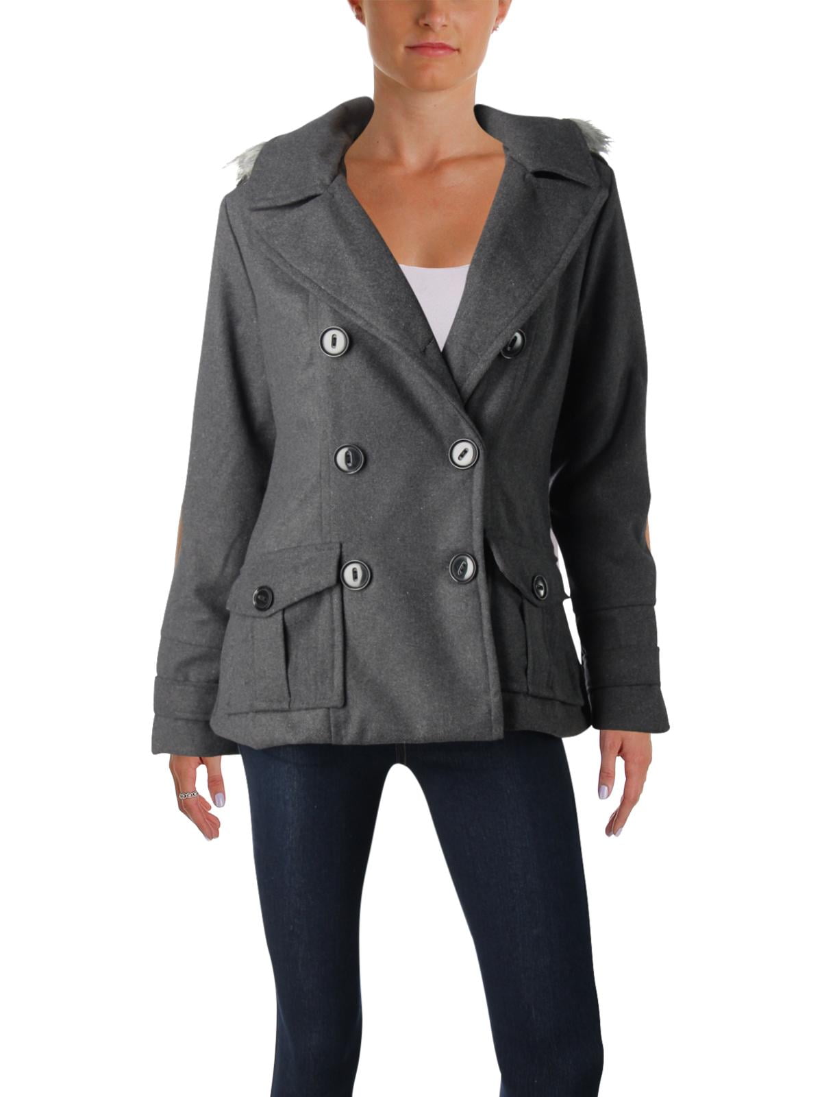 Urban Republic Womens Juniors Double Breasted Winter Pea Coat