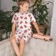 thumbnail image 4 of Balery Hand Drawn Strawberry Conjunto de Pijama Infantil de Manga Corta con Estampado – Ropa de Dormir de Algodón Suave-Small, 4 of 6