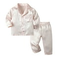 thumbnail image 2 of BOOMNY Child Girls Pajamas Sets 2 Peice Soft Long Sleeve Buttons Sleepwear Tops Pants Pjs Set for Kids Warm Winter Loungewear Homewear, 2 of 3