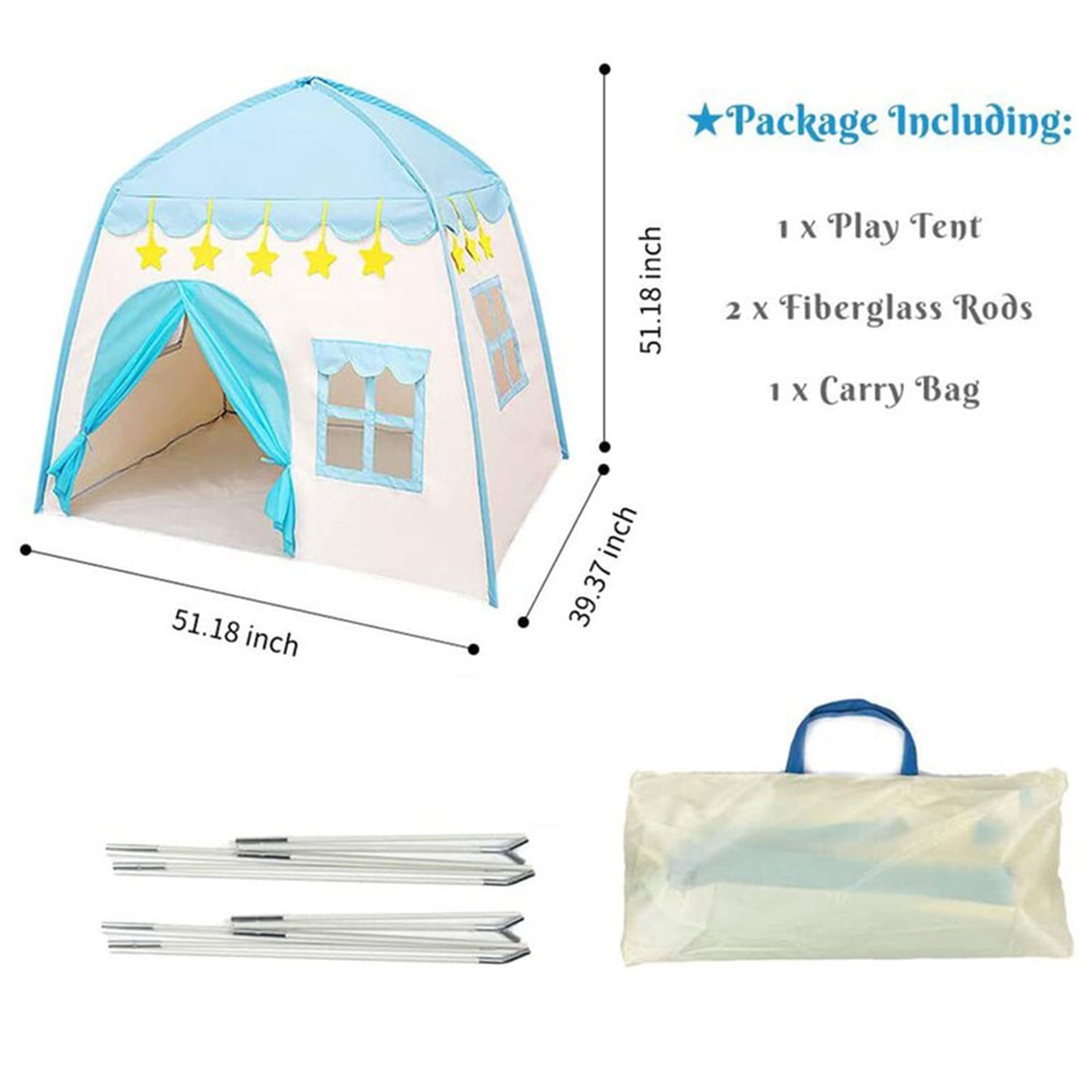 CIPACHO 51" Kids Play Tents for Girls Large Fairy Playhouse for Kids Princess Castle Tent Gift Toys for Girl Toddler Children Play House, Blue CIPACHO 51" Kids Play Tents for Girls Large Fairy Playhouse for Kids Princess Castle Tent Gift Toys for Girl Toddler Children Play House, Blue