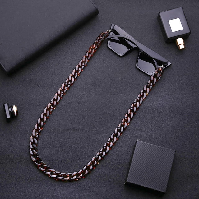HINTRMENT Glasses Neck Chain 1Pcs Exaggerated Design Metal PVC Alloy Material 70x0.4in Size For Sports And Traveling
