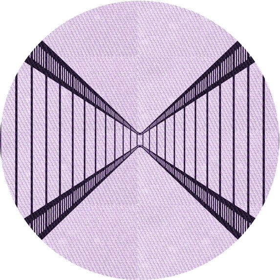 Ahgly Company Indoor Round Patterned Purple Flower Purple Area Rugs, 4' Round