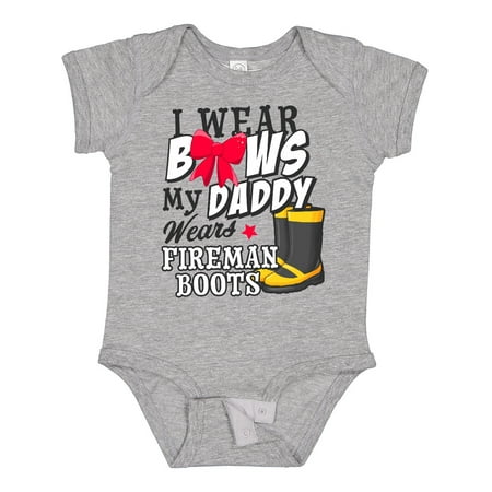

Inktastic I Wear Bows My Daddy Wears Fireman Boots Gift Baby Girl Bodysuit